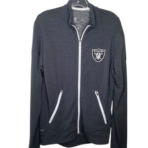 Nike / NFL Raiders Jacket Men Sz‎ S Gray Football Full Zip Pockets EUC